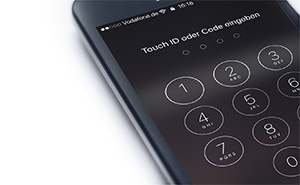 Apple Sicherheit durch Touch ID oder Entsperrcode auf dem iPhone mit iOS