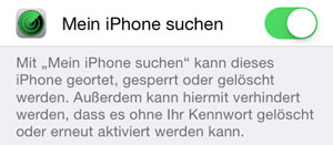 Mein iPhone suchen Funktion im Handy aktivieren