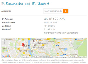 Standort-Abfrage für IP-Adresse