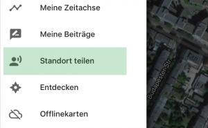 Standort mit Freunden teilen via Google Maps Screenshot